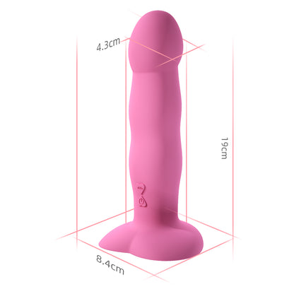 Loviss Ripple Large Liquid Silicone Suction Cup Rechargeable Vibrator Dildo 7.5 Inch