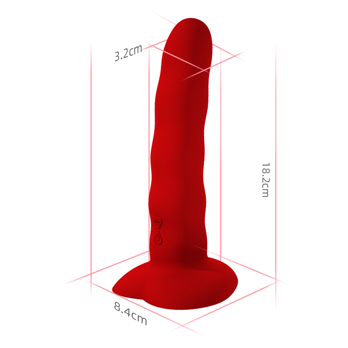 Loviss Ripple Flüssigsilikon Saugnapf Wiederaufladbarer Vibrator Dildo 7,1 Zoll