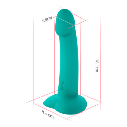 Loviss Liquid Silicone Suction Cup Rechargeable Vibrator Dildo 7.1 Inch