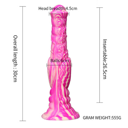 Loviss Silicone Horse Cock Dildo Alien Dong with Suction Cup 11.81 inches