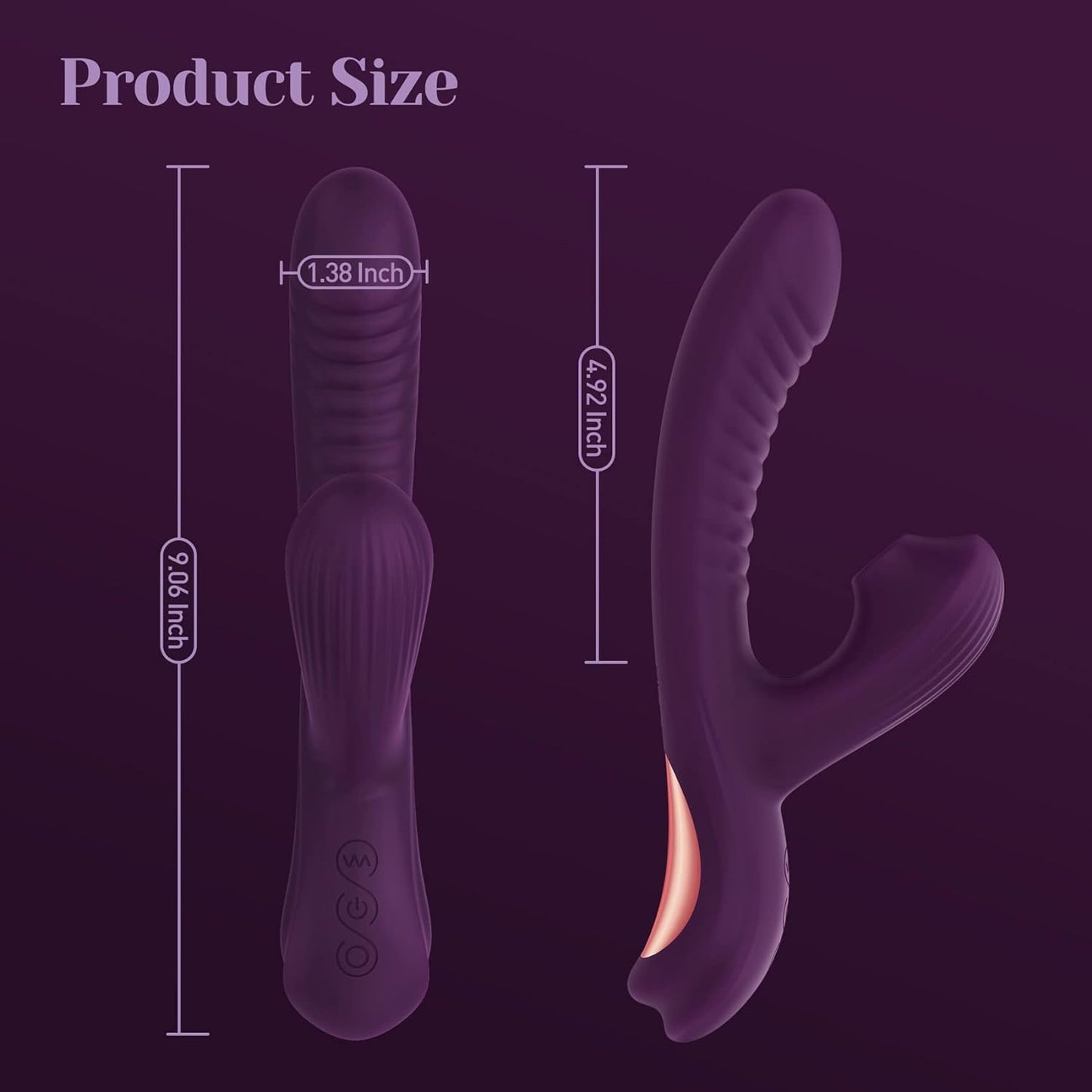 Vibromasseur suceur de lapin Loviss Beta Come-Hither pour la stimulation du point G clitoridien 