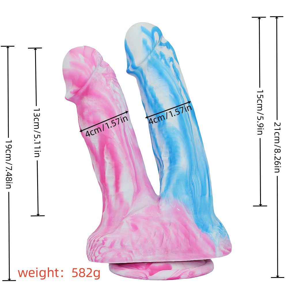 Loviss Silicone Realistic Double-Ended Colorful Dildo