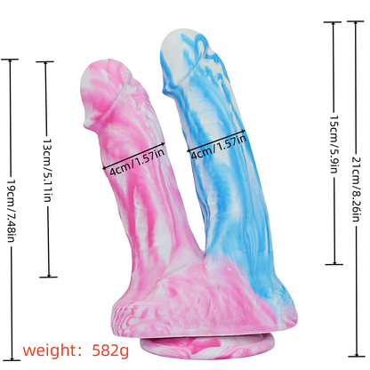 Loviss Silicone Realistic Double-Ended Colorful Dildo