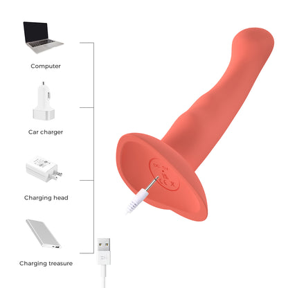 Loviss G-Punkt Flüssigsilikon Saugnapf Wiederaufladbarer Vibrator Dildo 7 Zoll