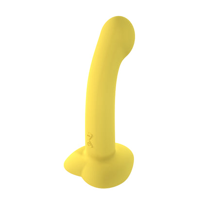 Consolador vibrador recargable con ventosa de silicona líquida curvada Loviss de 7 pulgadas