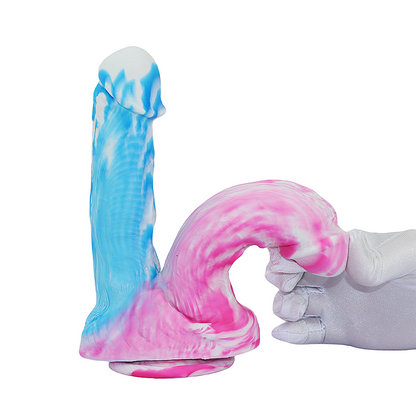 Loviss - Realistischer, farbenfroher Dildo mit zwei Enden aus Silikon