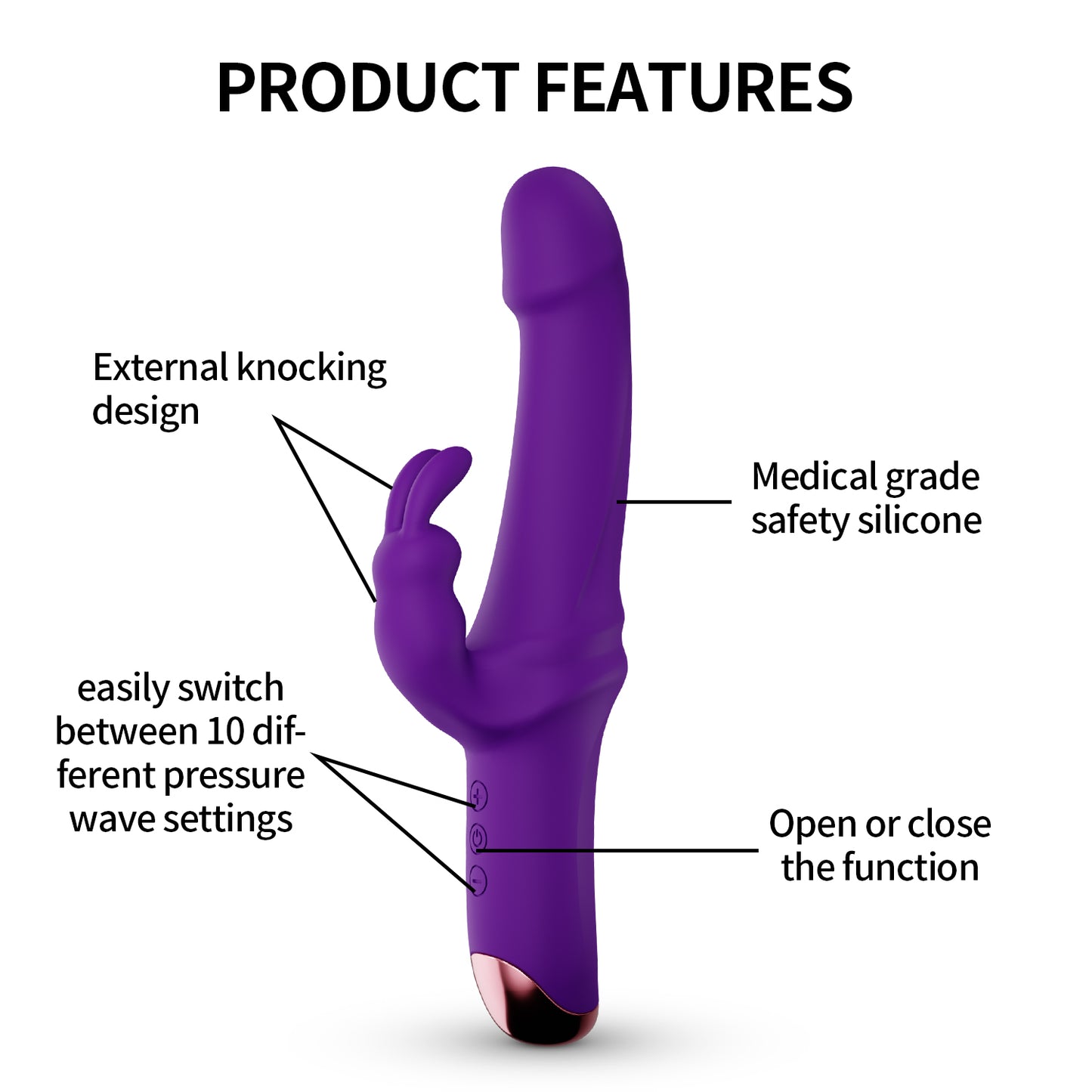 Rabbit Vibrator Clitoris and G-Spot with 10 Vibration Modes Waterproof Rabbit Dildo Vibrators Silent Erotic Fur G-Spot Vaginal Massage Sex Toys Suitable for Women and Couples