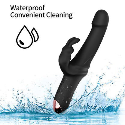 Rabbit Vibrator Clitoris and G-Spot with 10 Vibration Modes Waterproof Rabbit Dildo Vibrators Silent Erotic Fur G-Spot Vaginal Massage Sex Toys Suitable for Women and Couples