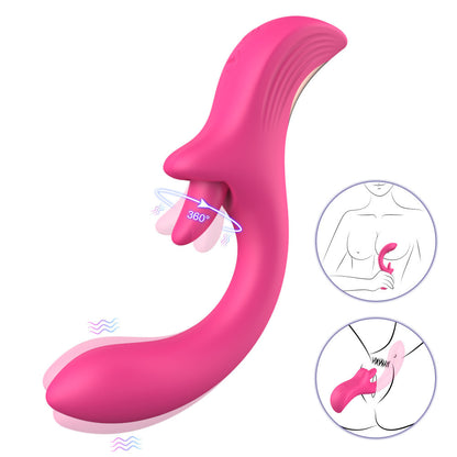 Vibrador para lamer el clítoris y tocar el punto G con la lengua de Loviss