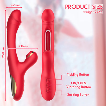 Loviss G-spot Flapper Vibrator Rabbit Stimulator with Suction