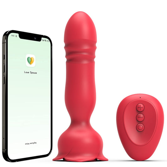 APP Rose Anal Plug Vibrator Stoßender Butt Plug Prostata Massager für Männer und Frauen Sex Spielzeug für Erwachsene