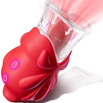 Vibradores de rosas para lamer la lengua Loviss con 10 vibraciones de succión, masajeador de pezones estimulador de clítoris y punto G