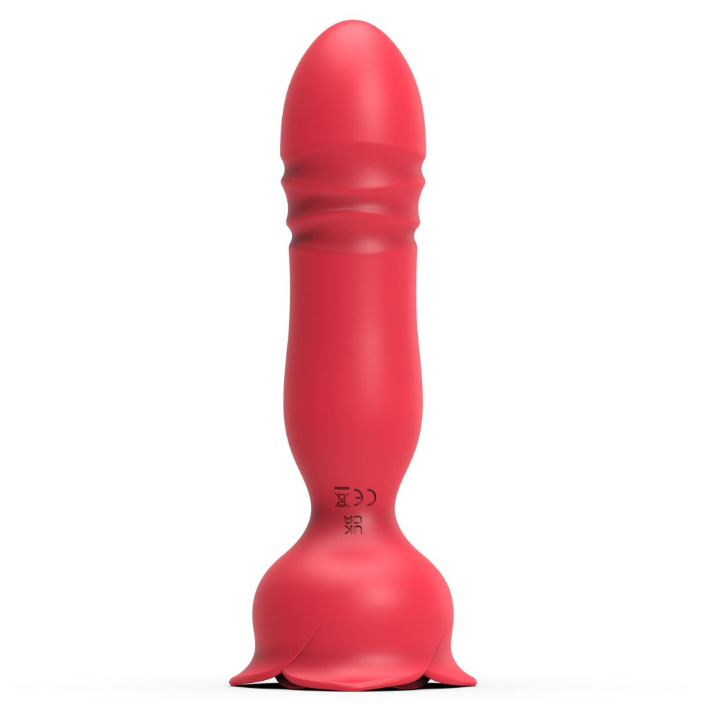 APP Rose Anal Plug Vibrador Empuje Butt Plug Masajeador de Próstata para Hombres y Mujeres Juguete Sexual para Adultos