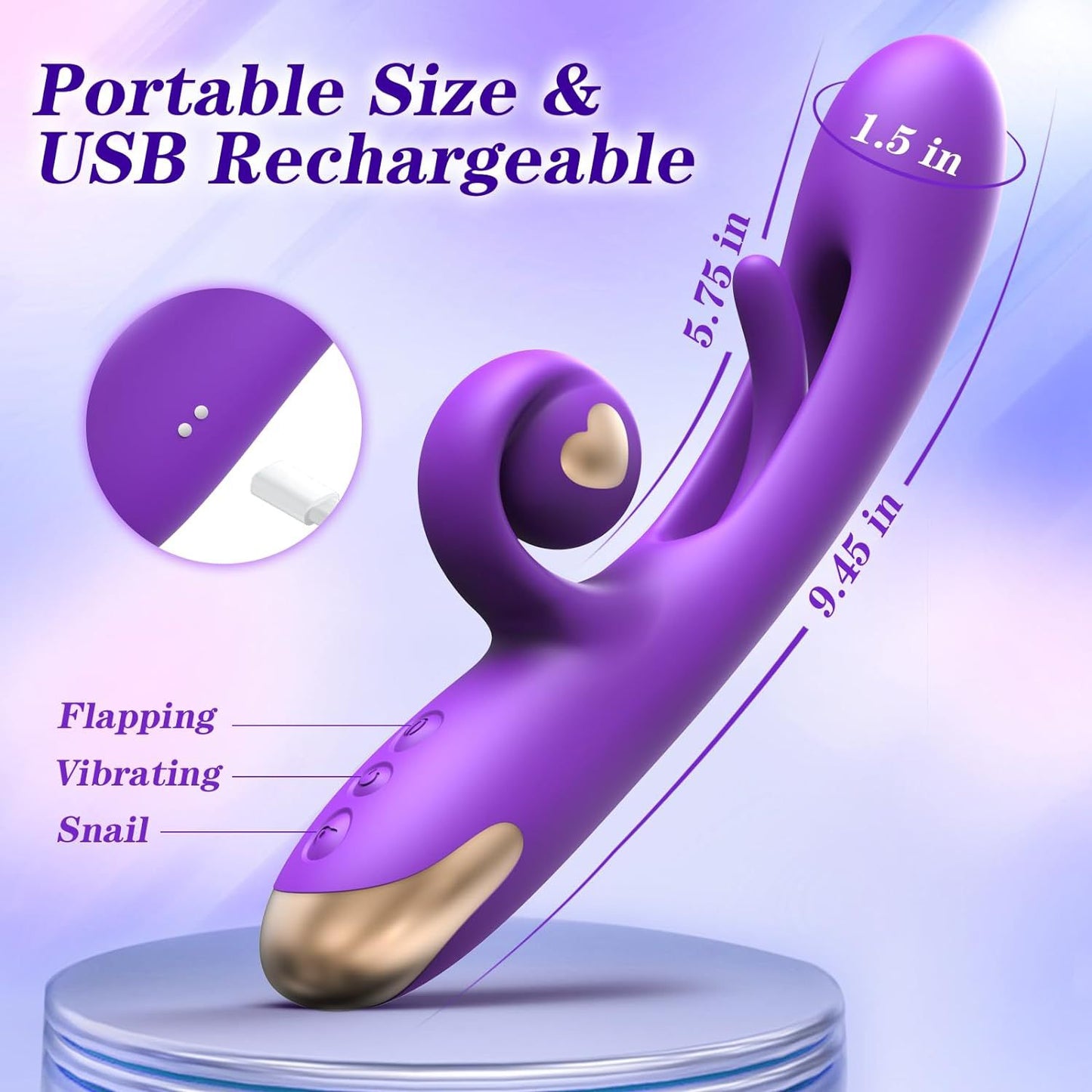 Loviss G Spot Vibrator Dildo Flapper Rabbit With 10 Vibration 7 Flapping Modes