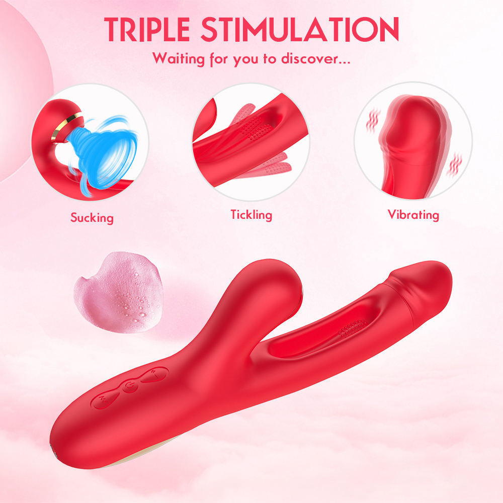 Loviss G-spot Flapper Vibrator Rabbit Stimulator with Suction