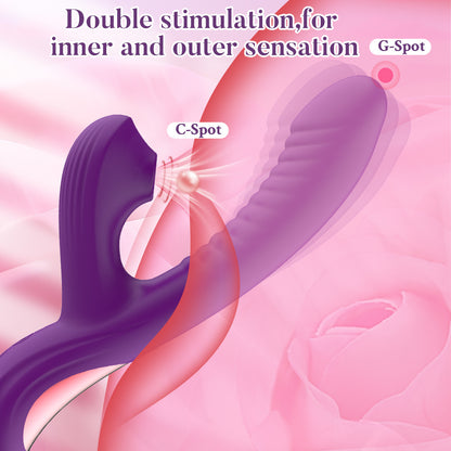 Vibromasseur suceur de lapin Loviss Beta Come-Hither pour la stimulation du point G clitoridien 