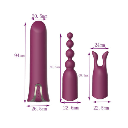 Loviss Wiederaufladbarer Mini-Bullet-Vibrator und Sleeve-Set (3-teilig)