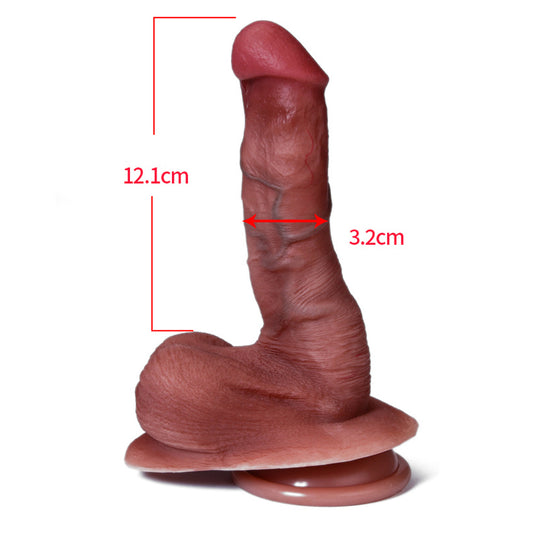 Loviss Silikon Realistischer Dildo mit Saugnapf Einführbare Länge 12 cm