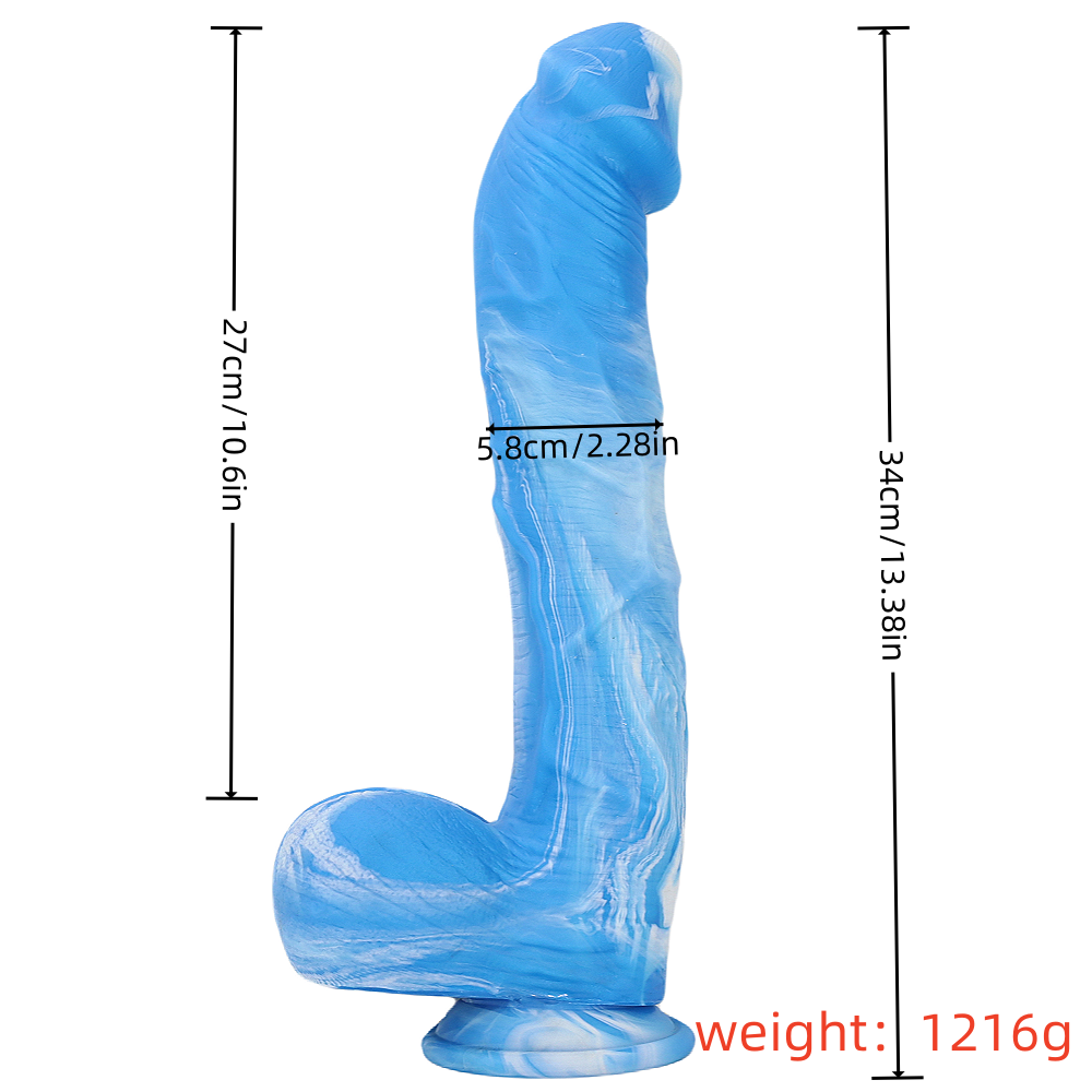 Loviss Silicone Large Curve Realistic Dilido with Suction Cup Insertable Length 10.6 inches