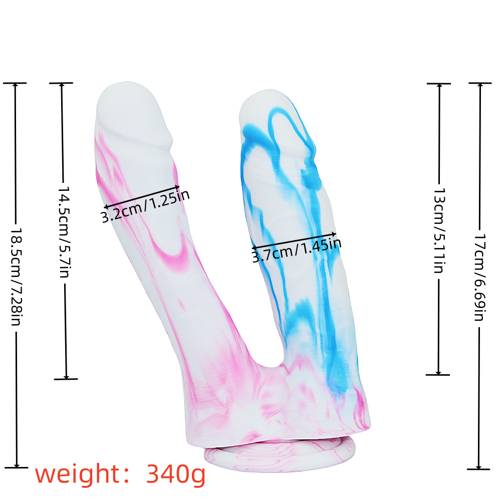 Loviss Silicone Realistic Double-Ended Colorful Dildo