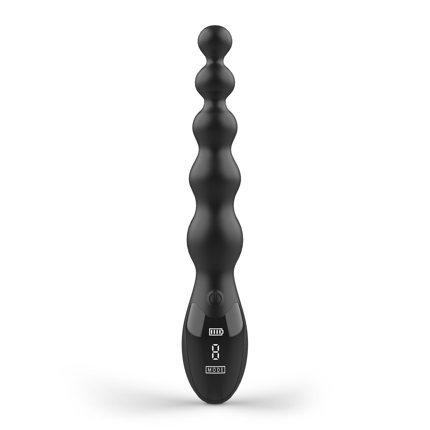 Vibrador con tapón anal de perlas