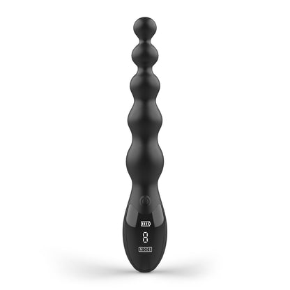 Vibrador con tapón anal de perlas