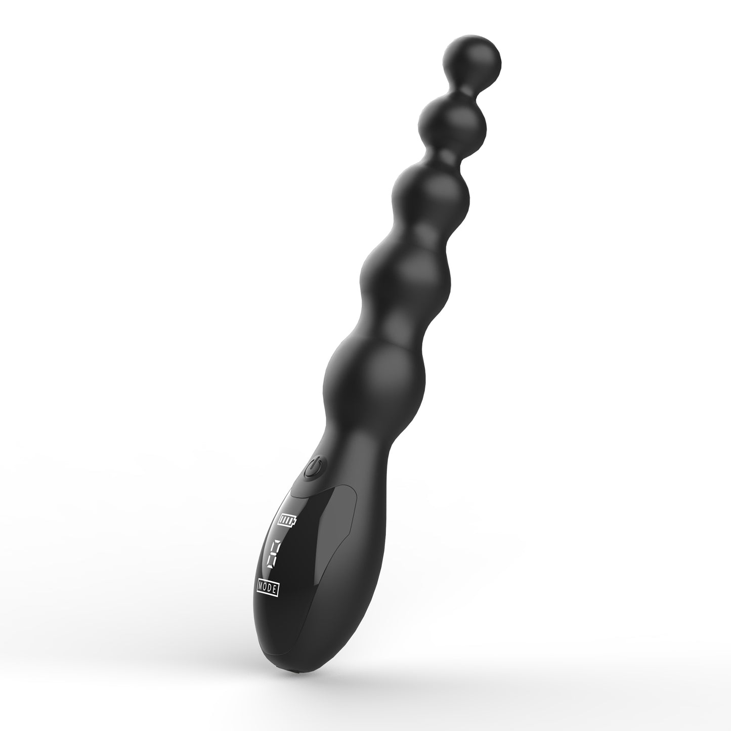 Vibrador con tapón anal de perlas