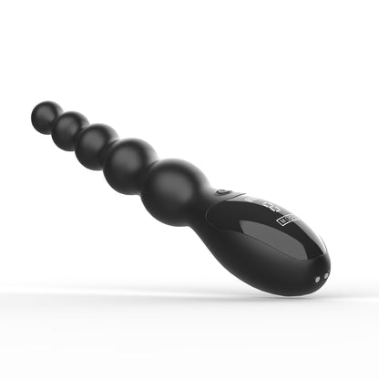 Vibrador con tapón anal de perlas