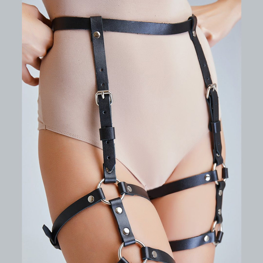 Punk Leather Body Belt Suspenders Lingerie Gothic Garter Belts Party H LOVISS Punk Leather Body Belt Suspenders Lingerie Gothic Garter Belts Party H LOVISS