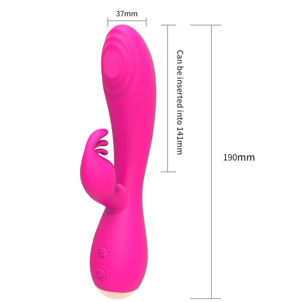 Punto G aleteo estimulación del clítoris calefacción masajeador juguete sexual conejo vibrador