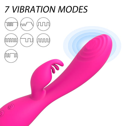 G-spot Flapping Clitoral Stimulation Heating Massager Sex Toy Rabbit Vibrator