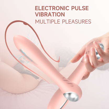 Estimulación de corriente eléctrica Choque eléctrico Pulso Función de vibración Vibrador Juguete sexual Varita de masaje