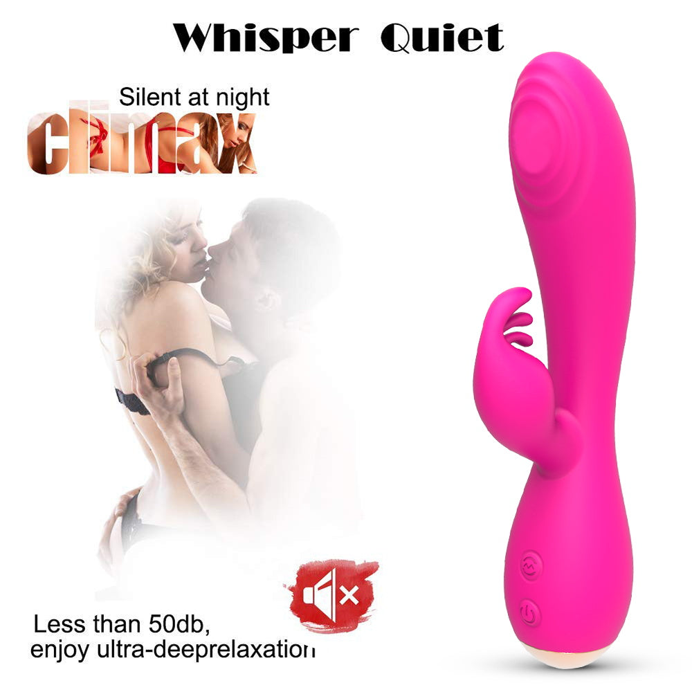 Punto G aleteo estimulación del clítoris calefacción masajeador juguete sexual conejo vibrador