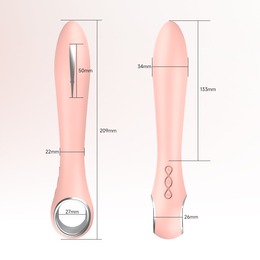 Estimulación de corriente eléctrica Choque eléctrico Pulso Función de vibración Vibrador Juguete sexual Varita de masaje