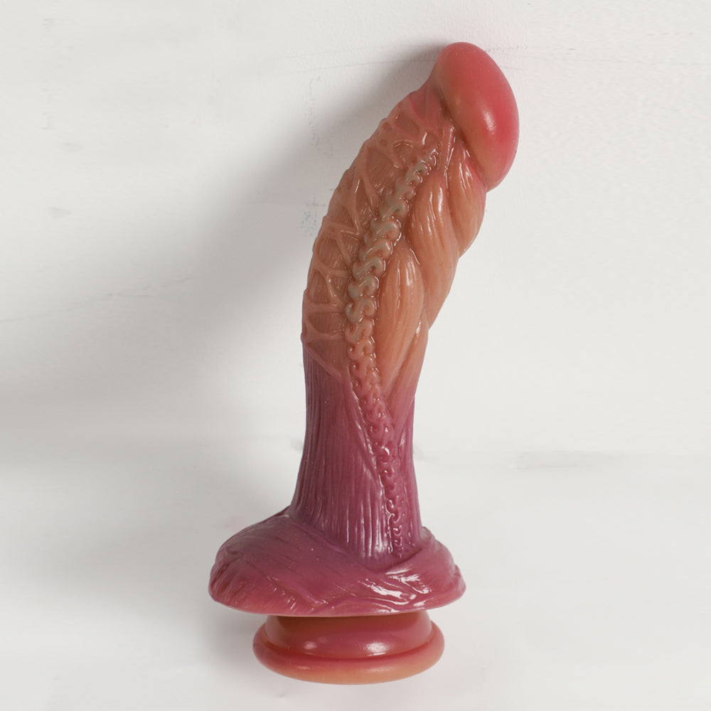 Gode ​​réaliste Fantasy Alien, grosse bite en silicone liquide de qualité supérieure avec ventouse puissante, gode monstre dragon flexible avec tige incurvée, jouet sexuel adulte pour jeu anal du point G, doré