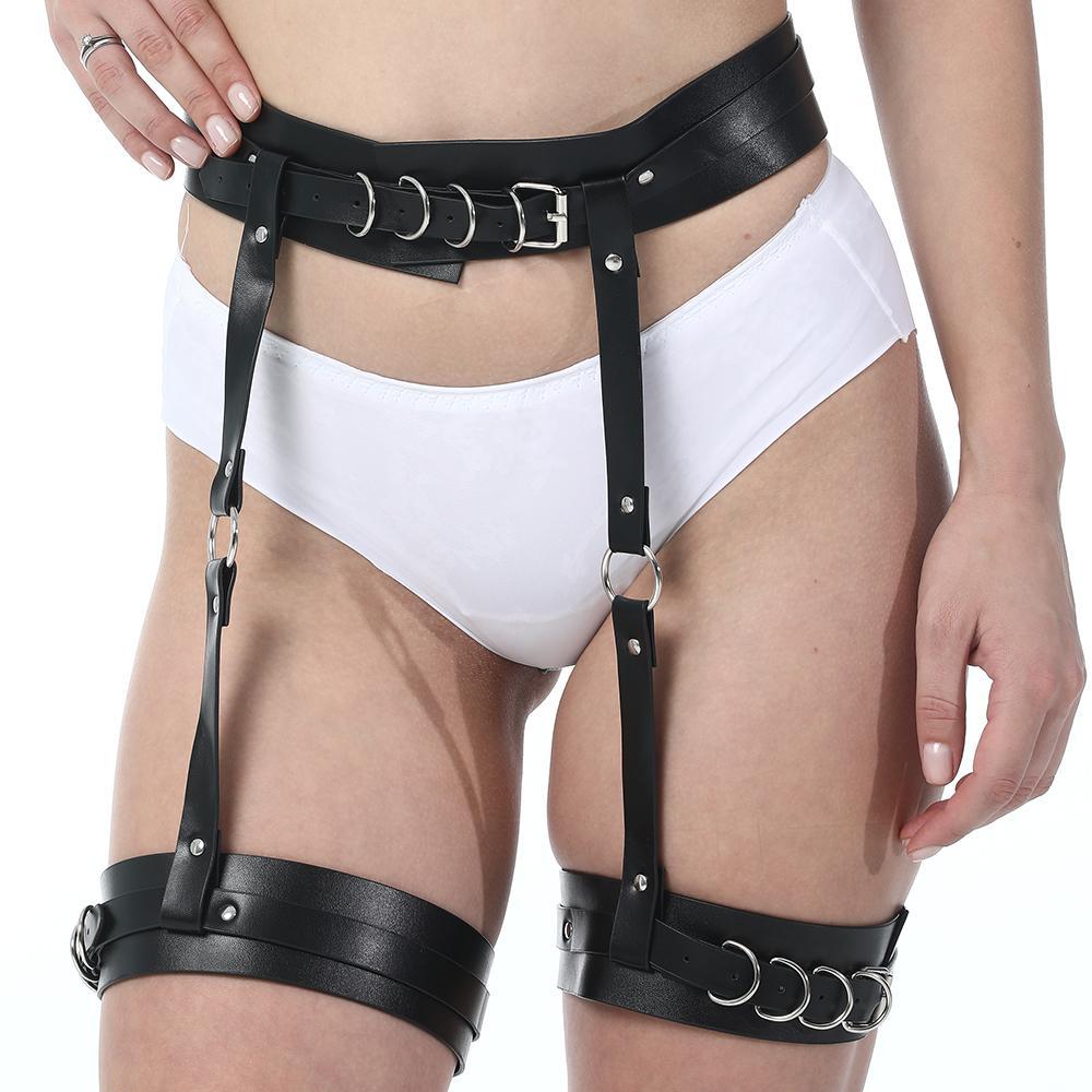 Sexy Nachtclub Harness Strumpfband Gürtel Bondage Körper Harness Verstellbarer Gürtel Taille Dessous Leder Gürtel Frauen Gürtel Bondage Spielzeug Frauen Männer Geschirre