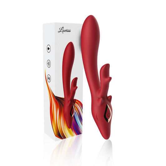 Vibrador de conejo masajeador vibratorio de estimulación dual con forma de venado