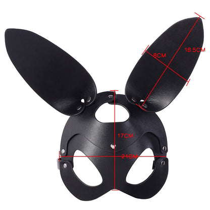 Woman Leather Cat Mask Costume Bunny Fox Masks Animal Half Face Mask Cosplay Halloween Party Women Ladies