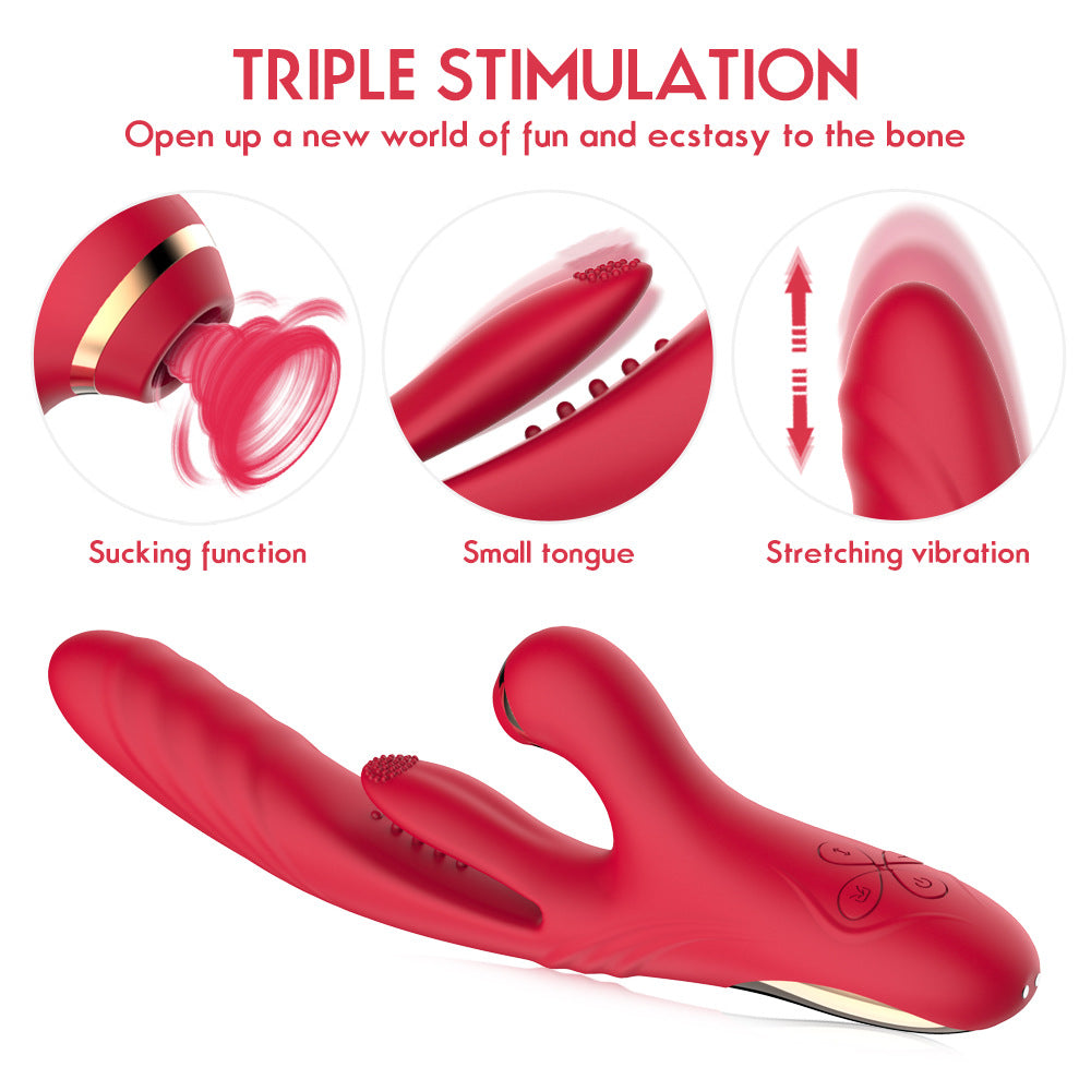 Loviss Thrusting Flapper Suction Drei-in-Eins-Rabbit-Tapping-Vibrator