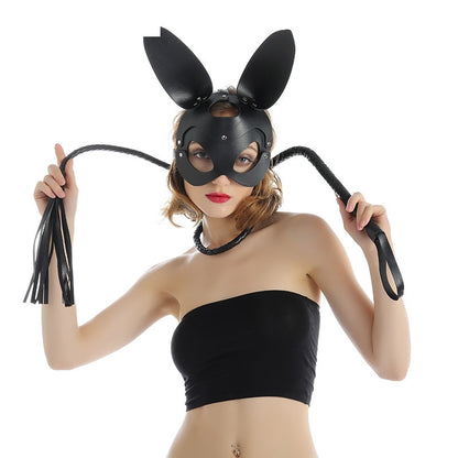 Woman Leather Cat Mask Costume Bunny Fox Masks Animal Half Face Mask Cosplay Halloween Party Women Ladies