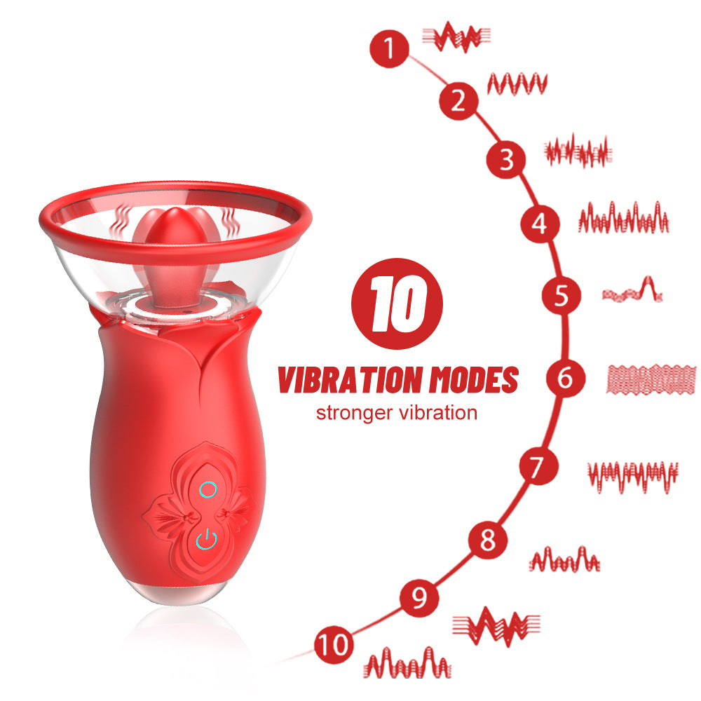 Vibrator 3-Frequency Tongue Vibration + 3-Frequency Suction Female Masturbation Device Adult Fun Sex Toy
