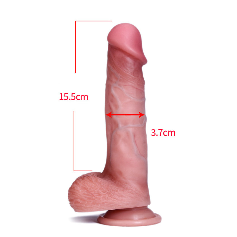 Realistic Dildos Feel Like Skin, Body-Safe Soft Silicone Dildo with Strong Suction Cup for Hands-Free Play, Anal Dildo for Men Lifelike Fake Penis for G Spot Stimulation Adult Sex Toys for Women