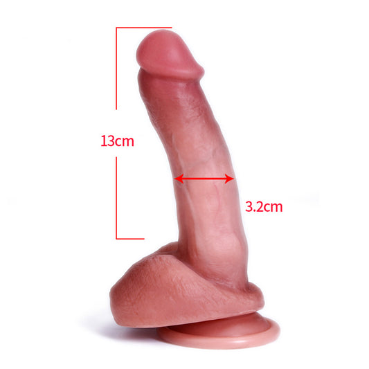 Thick Dildo - Sturdy Suction Cup for Hands Free Play - Soft But Not Floppy Realistic Feel - Deep Pleasure Vaginal and Anal Sex Toy for Women and Men