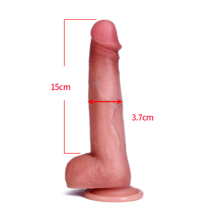 Realistic Dildo Dual Density Liquid Silicone Adult Sex Toys with Suction Cup for Female Masturbator