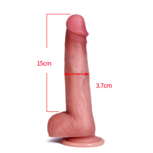 Gode ​​réaliste double densité en Silicone liquide, jouets sexuels pour adultes avec ventouse pour masturbateur féminin